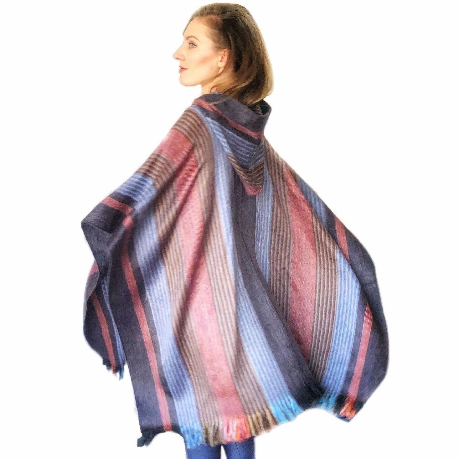 NEW Six Band Alpaca Poncho NEW Six Band Alpaca Poncho